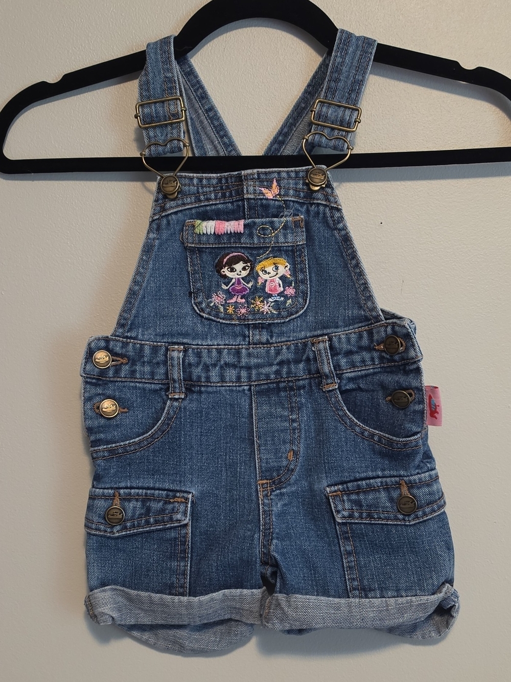Disney Little Einsteins Blue Denim Shortalls with Embroidered Front Pocket